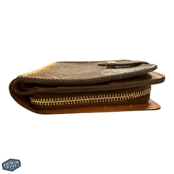 Louis Vuitton Brown/Tan LV Monogram Compact Snap/Zip Around Wallet - Picture 6 of 12